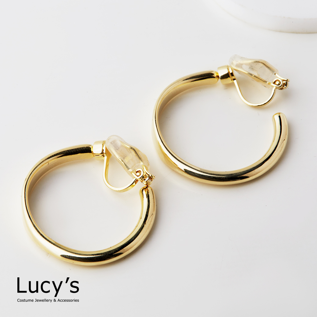 簡約C圈 夾式耳環 (二色) (125829/125830)