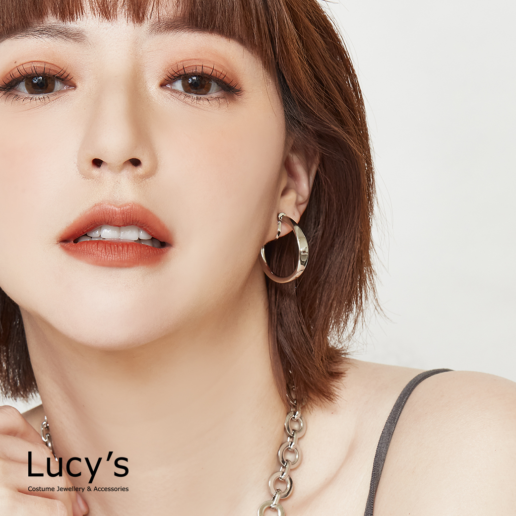 簡約C圈 夾式耳環 (二色) (125829/125830)