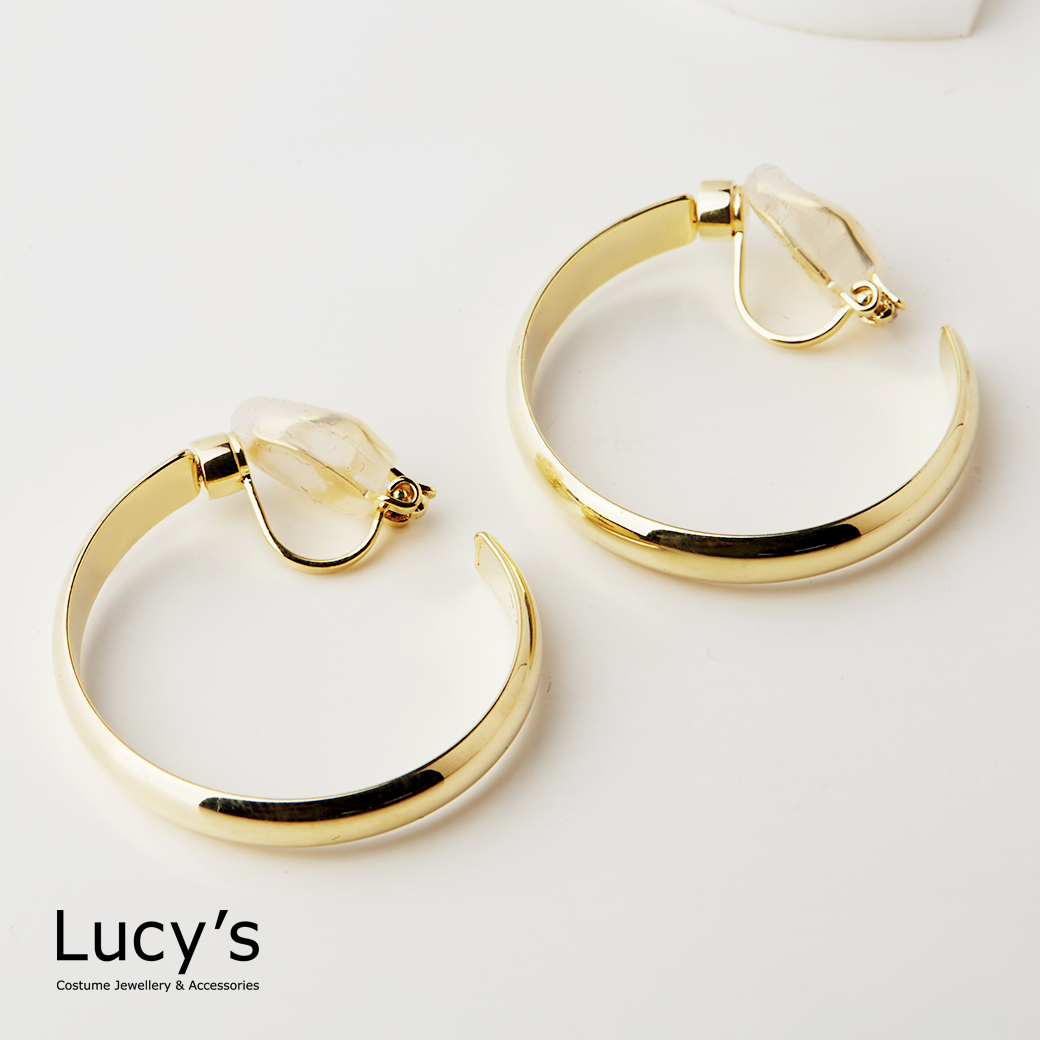 素面C型 夾式耳環 (二色) (125831/125832)