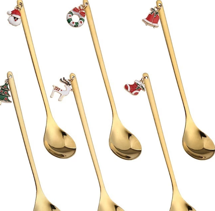 (限量版)台灣現貨｜Hook 樂鉤生活｜聖誕禮物吊墜湯匙叉子禮盒組 聖誕節 不鏽鋼湯匙 不鏽鋼叉子 交換禮物