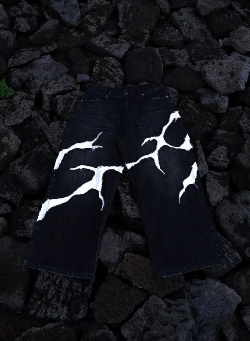 None None NNDP Cracked Denim Jeans