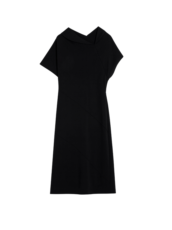 LIVIANA CONTI 不規則領長洋裝(黑)