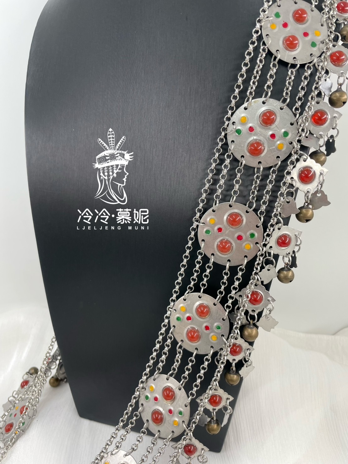 H1-紅瑪瑙鈴鐺圓形肩背鏈4.5*172cm