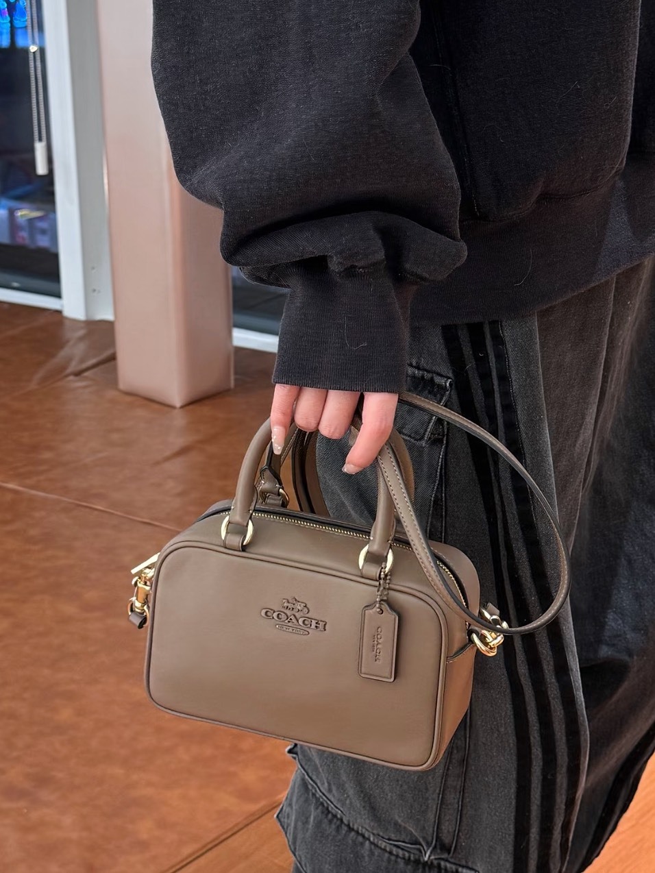 COACH SATCHEL 19 保齡球包 黑色 棕色