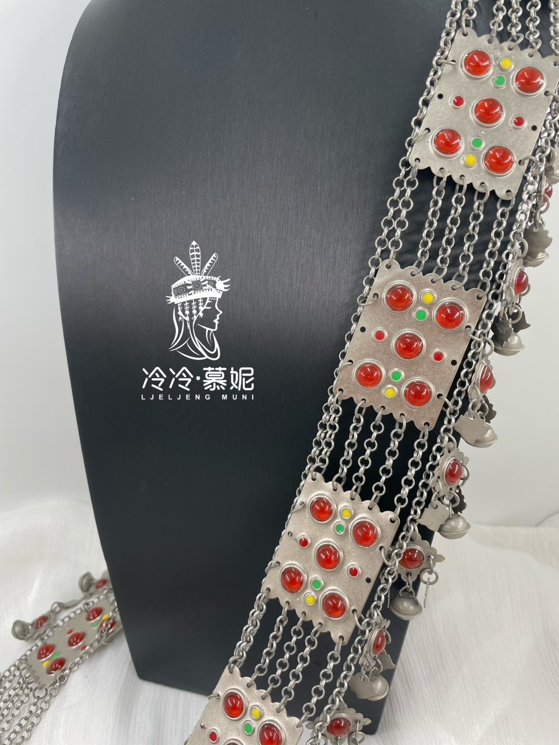 J3-紅瑪瑙寶蓋式鈴鐺全焊接肩背鏈4.5*188cm