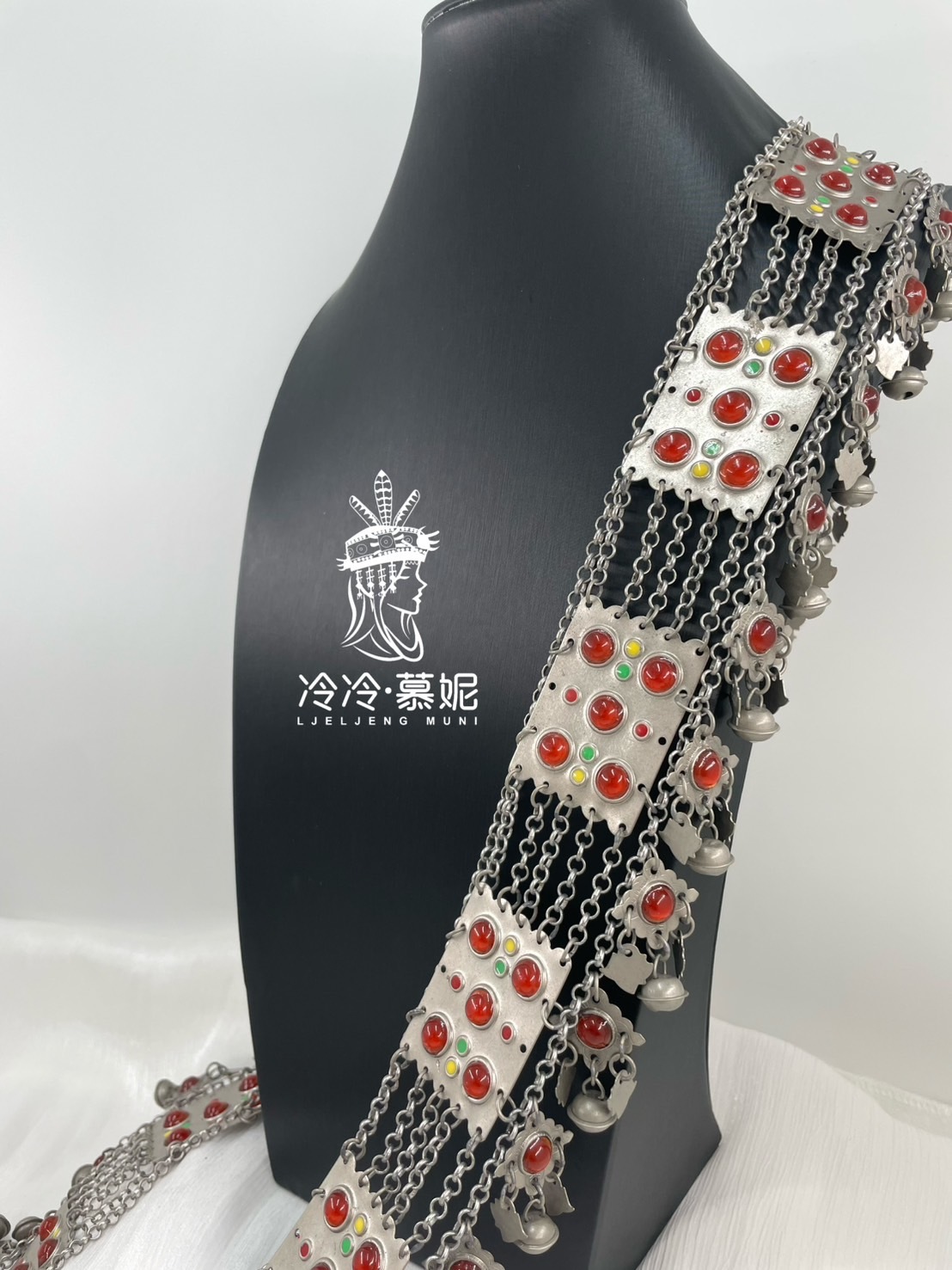 J3-紅瑪瑙寶蓋式鈴鐺全焊接肩背鏈4.5*188cm