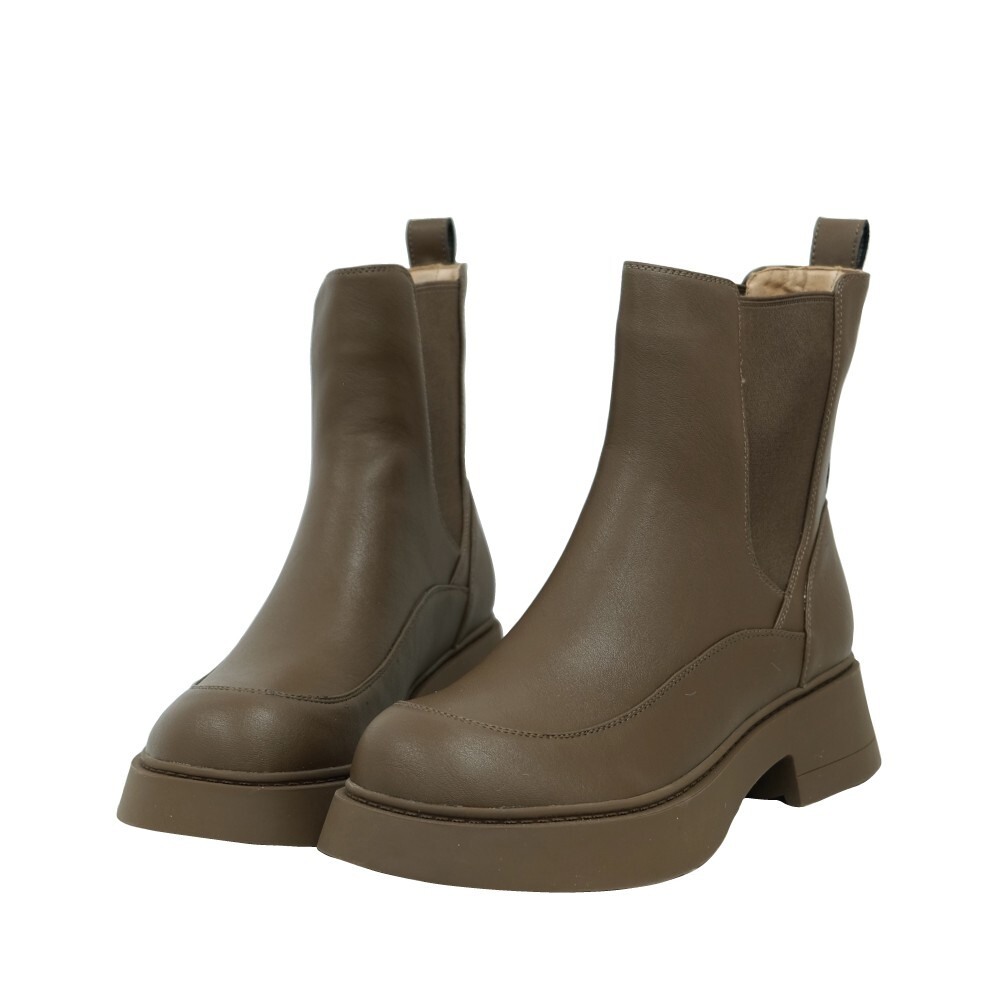 英倫圓頭厚底短靴 -2色