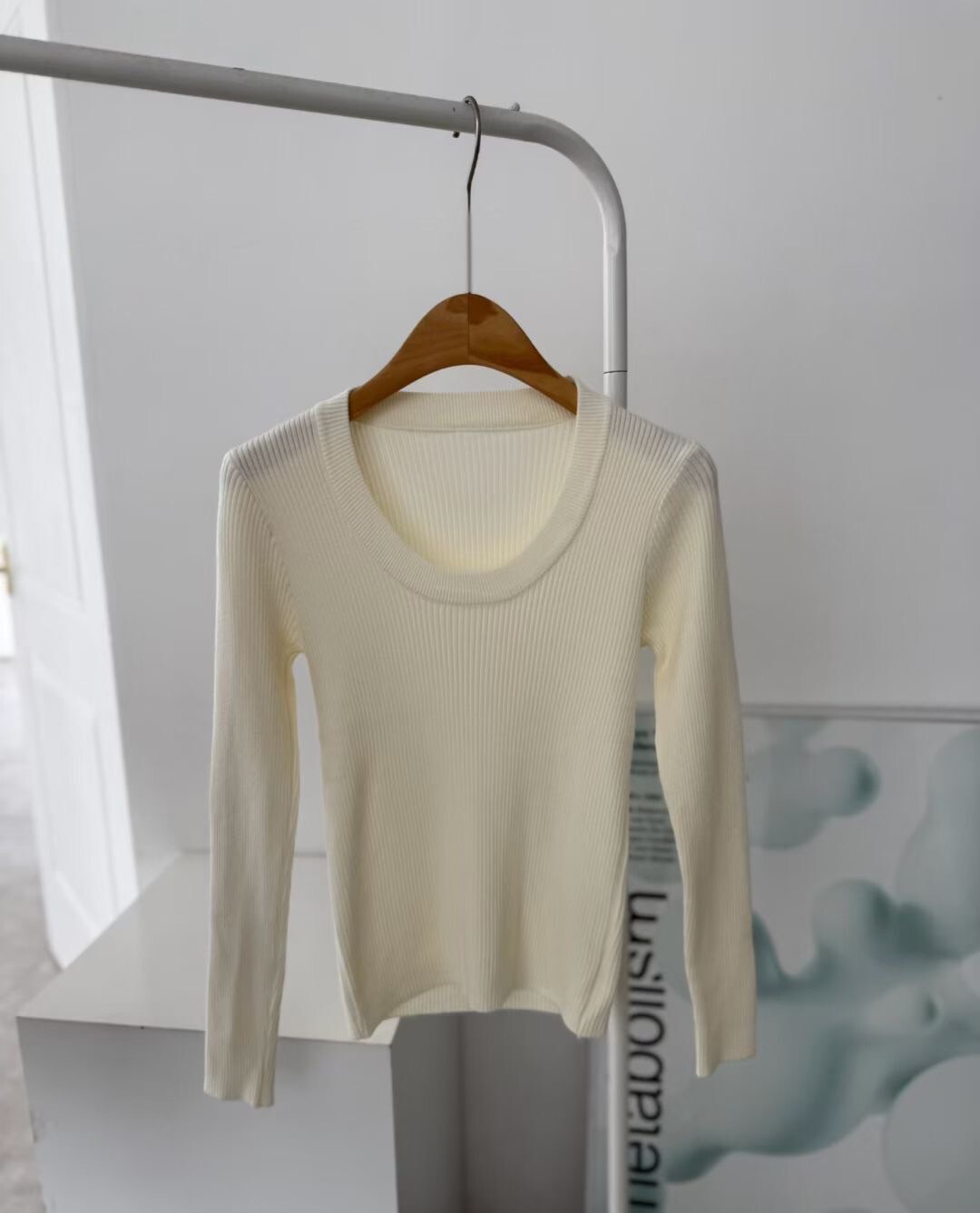 百搭秋冬色系圓領螺紋棉質上衣 / 4色