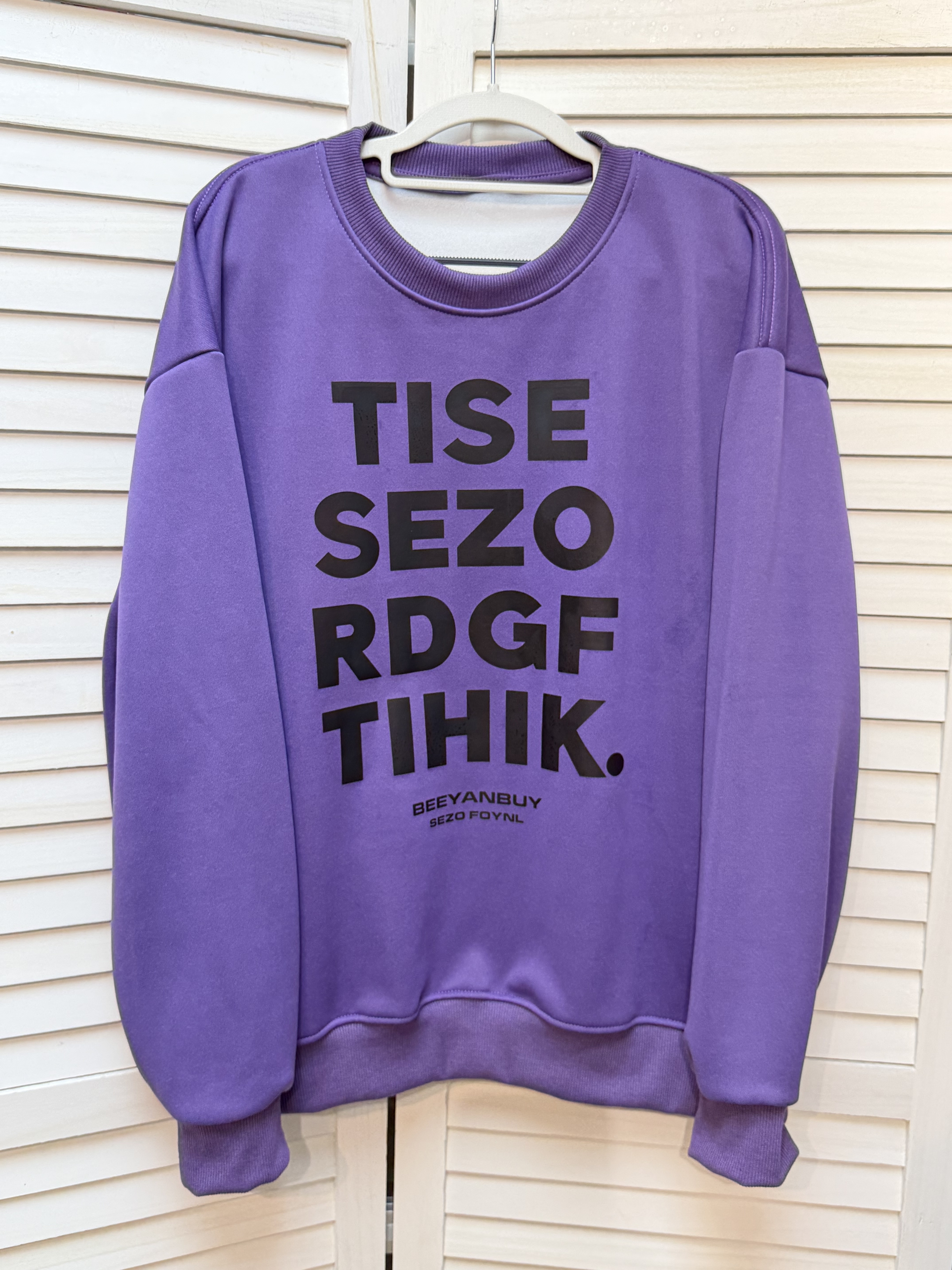 G37 韓國 紫色字母衞衣 胸48 長27