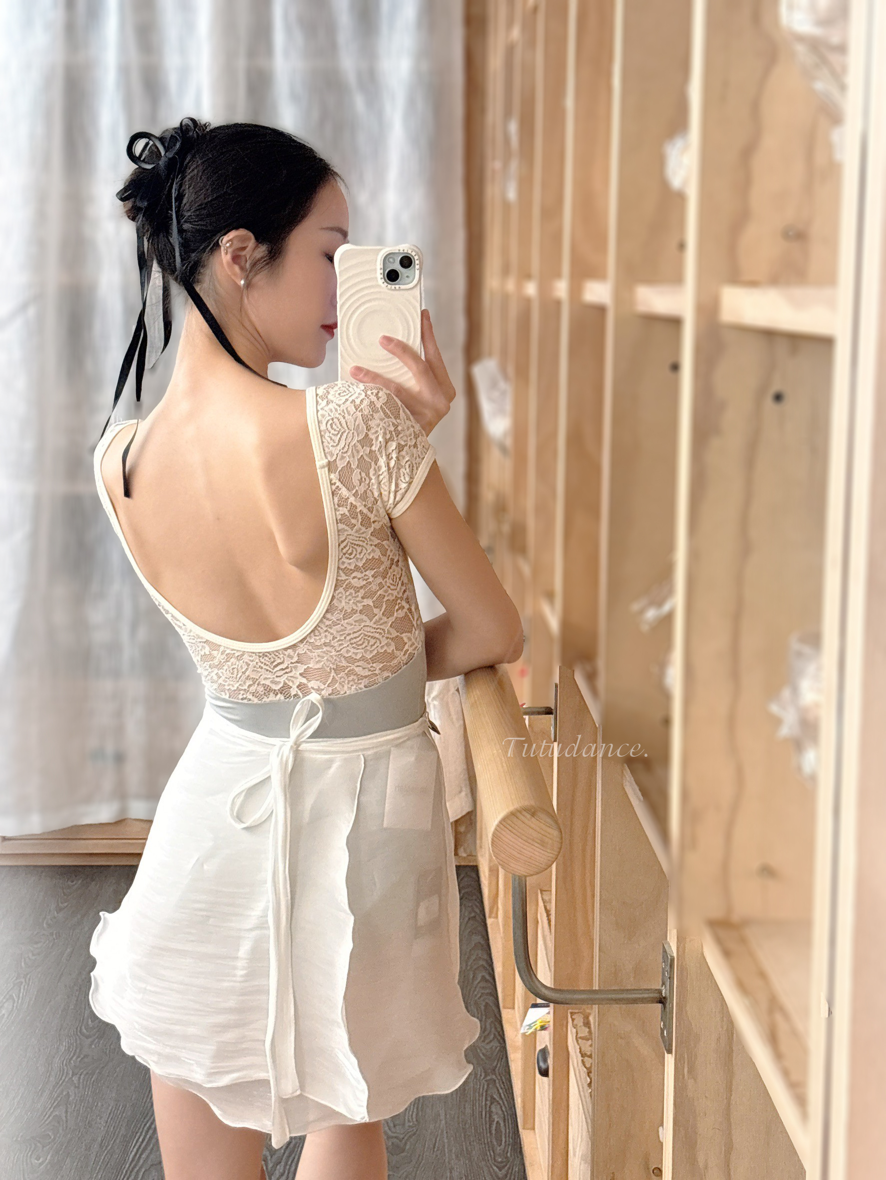 韓國eflora【EB-EF5325 蕾絲小包袖舞衣】可放胸墊