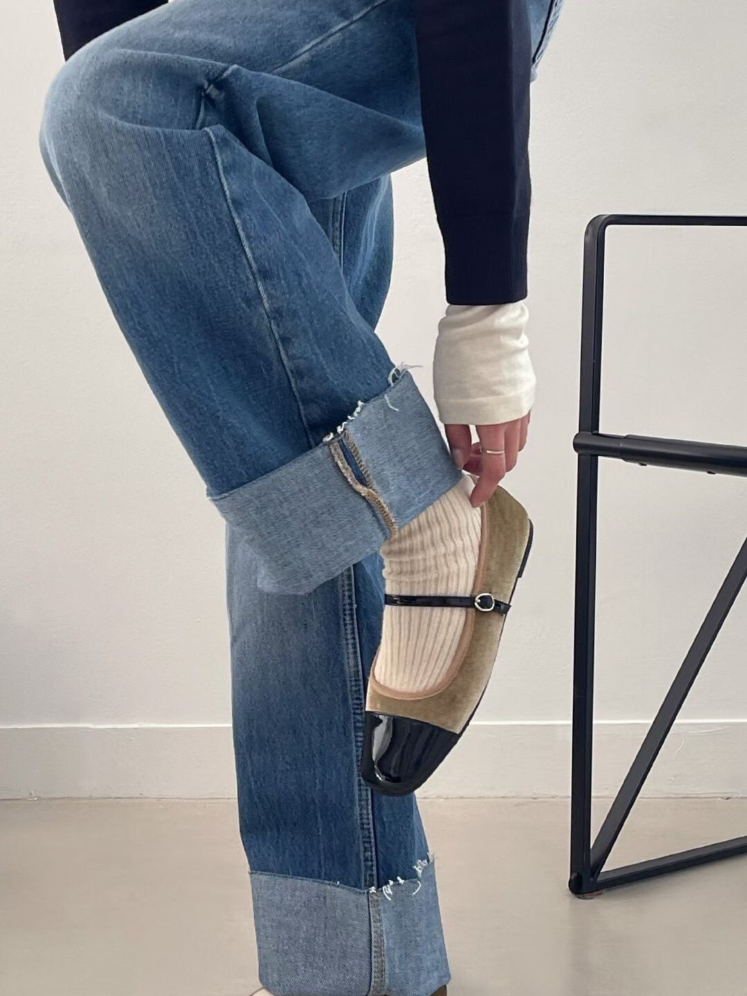 配色小方頭平底瑪莉珍娃娃鞋 / 3色