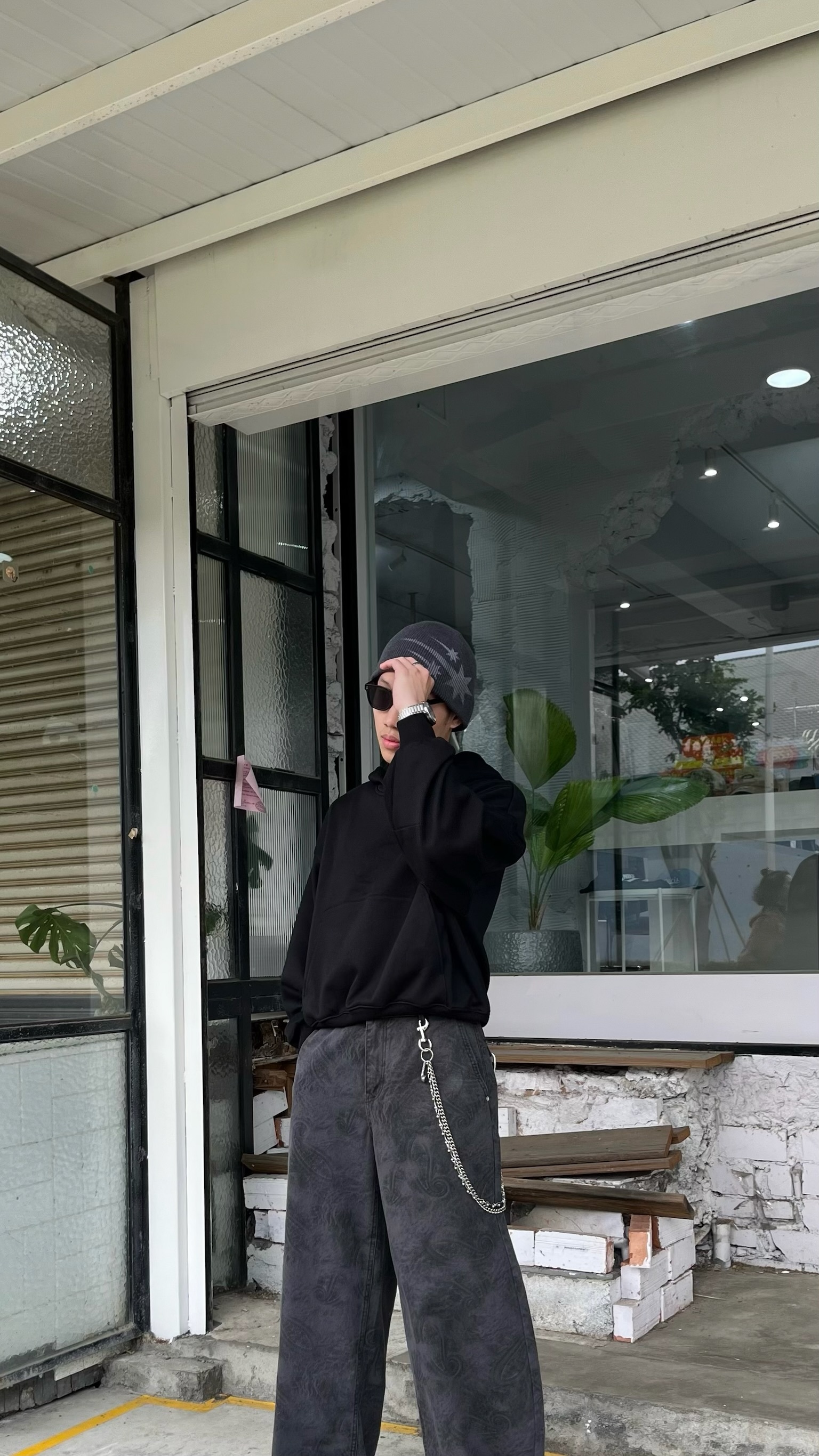 耳機造型雙鏈條褲鏈 醫療鋼