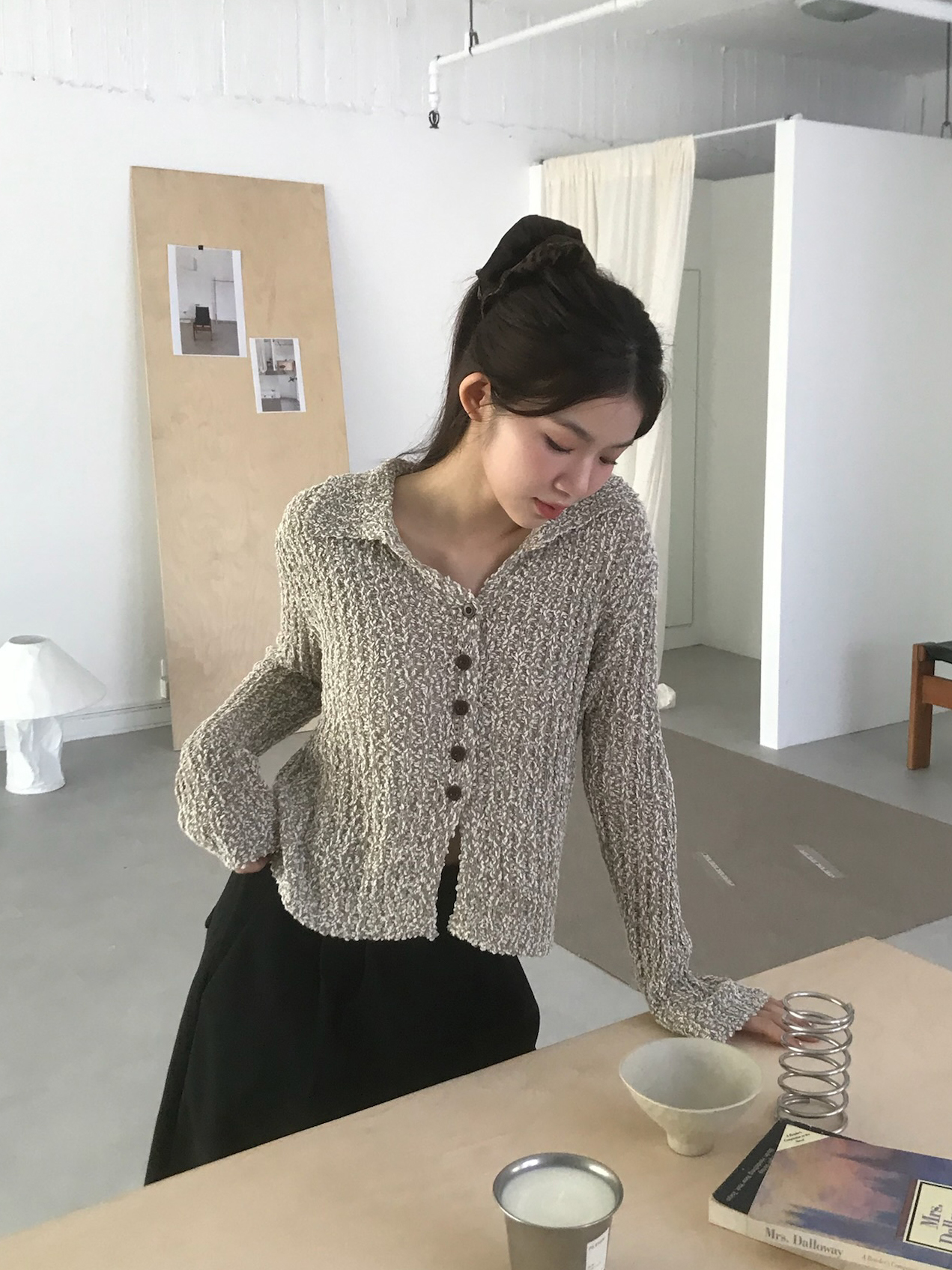 Collar Ribbed Cardigan #罩衫　（黑售完不補）