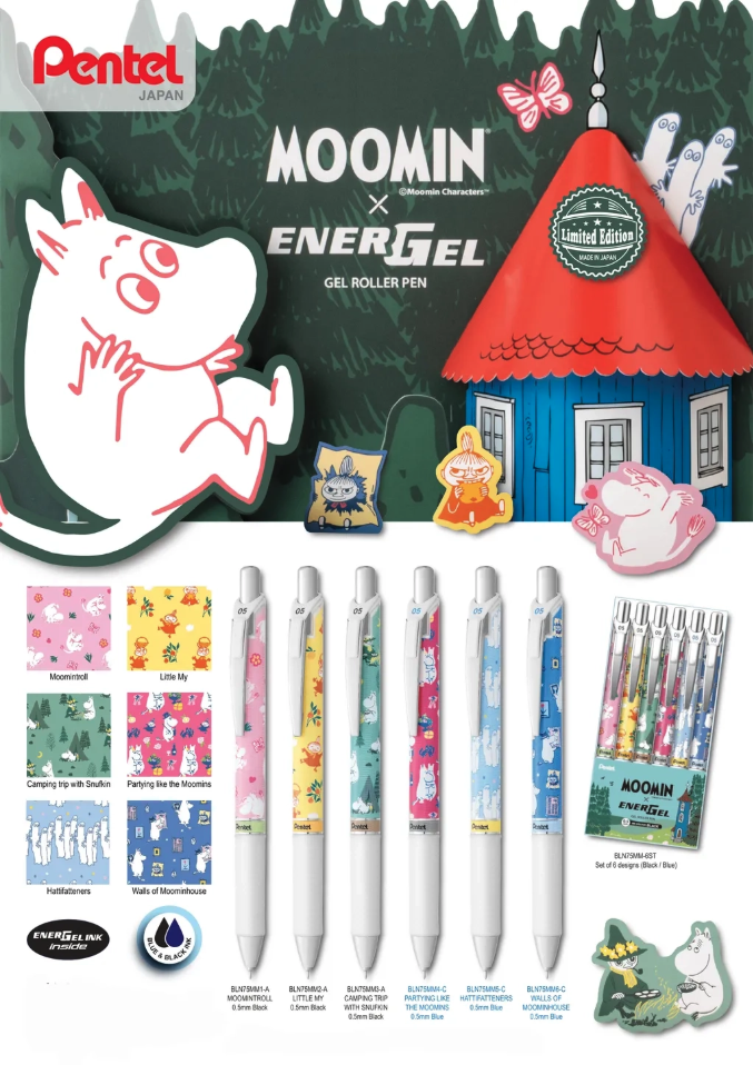 『Pentel』Moomin X 0.5 極速鋼珠筆 ENERGEL
