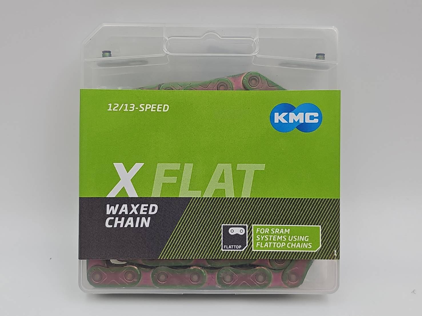 KMC 12S X FLAT W-AURORA PINK 12速預上蠟鏈條 適用 SRAM平頂 腊鏈條 126目 極光粉 上好腊的鏈條 預上腊鏈條 上蠟鏈條