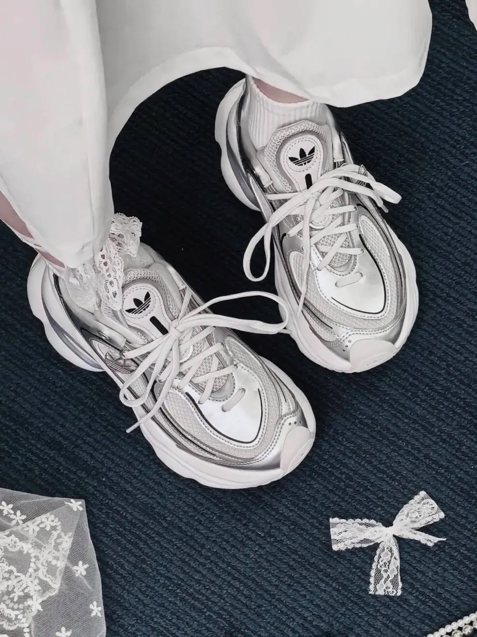 ADIDAS OZVENUZ 增高厚底款！白銀灰