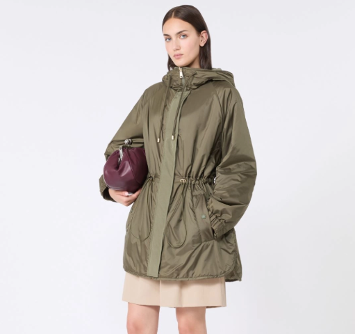 1LN0902-161 MAX MARA Reversible Water-Repellent Canvas Parka - Kaki #WE5496015106033 (C-BR-E)