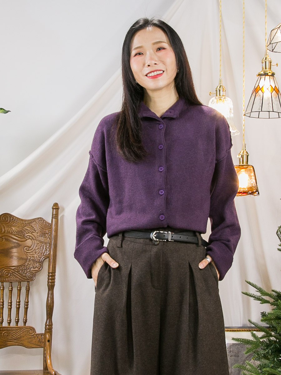 ⬇️開倉低至半價😱FINALSALE📣  全開胸扣鈕．企領 毛毛冷料外套【不設退換】