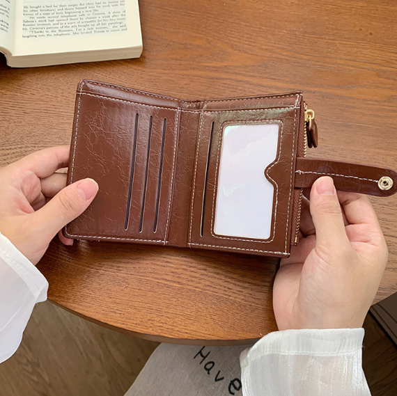 Elegant Short Multi-Card Zipper Wallet