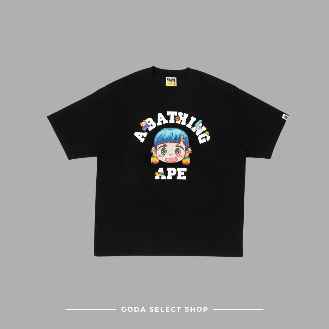 BAPE x Mr. COLLEGE TEE - BLACK 黑色