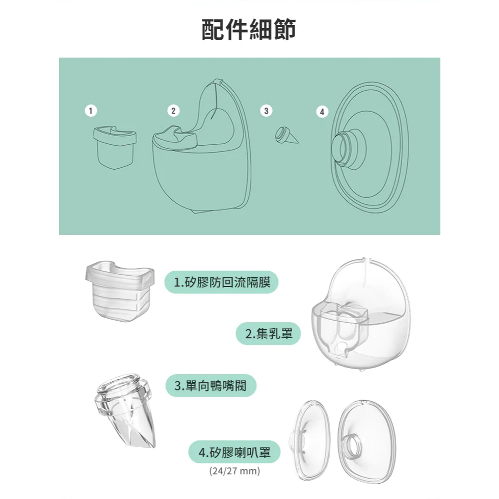 【樂森藥局】MOOIMOM 沐伊孕哺 免手持電動吸乳器 尊爵版配件