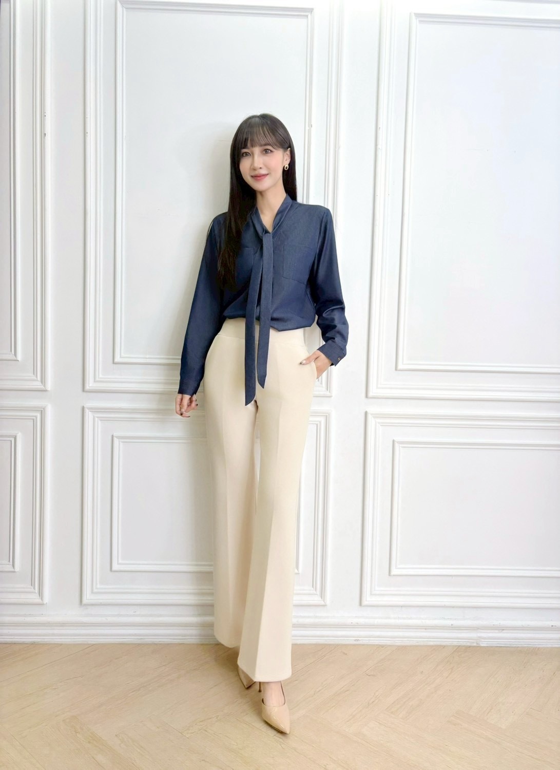 長腿舒適!彈性百搭靴型褲(刷絨款)