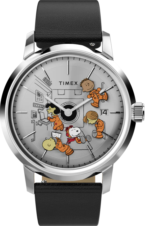 萬年鐘錶 - TIMEX 天美時   Q-Timex  花生史奴比 SNOOPY  太空人 Marlin® 自動機械男錶 TW2W87200  timex Q  錶徑40MM
