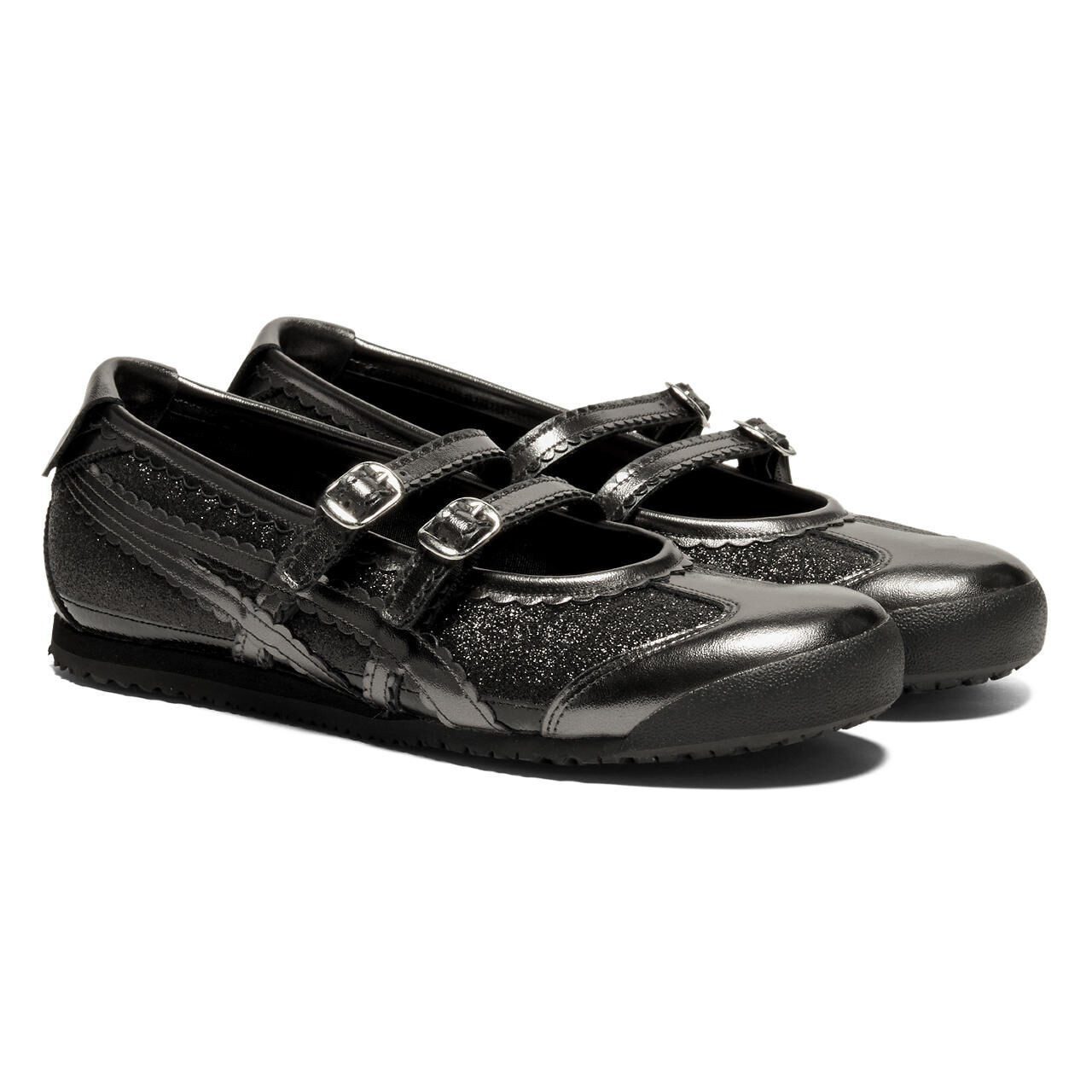 Onitsuka Tiger MEXICO 66 瑪莉珍細閃黑銀色