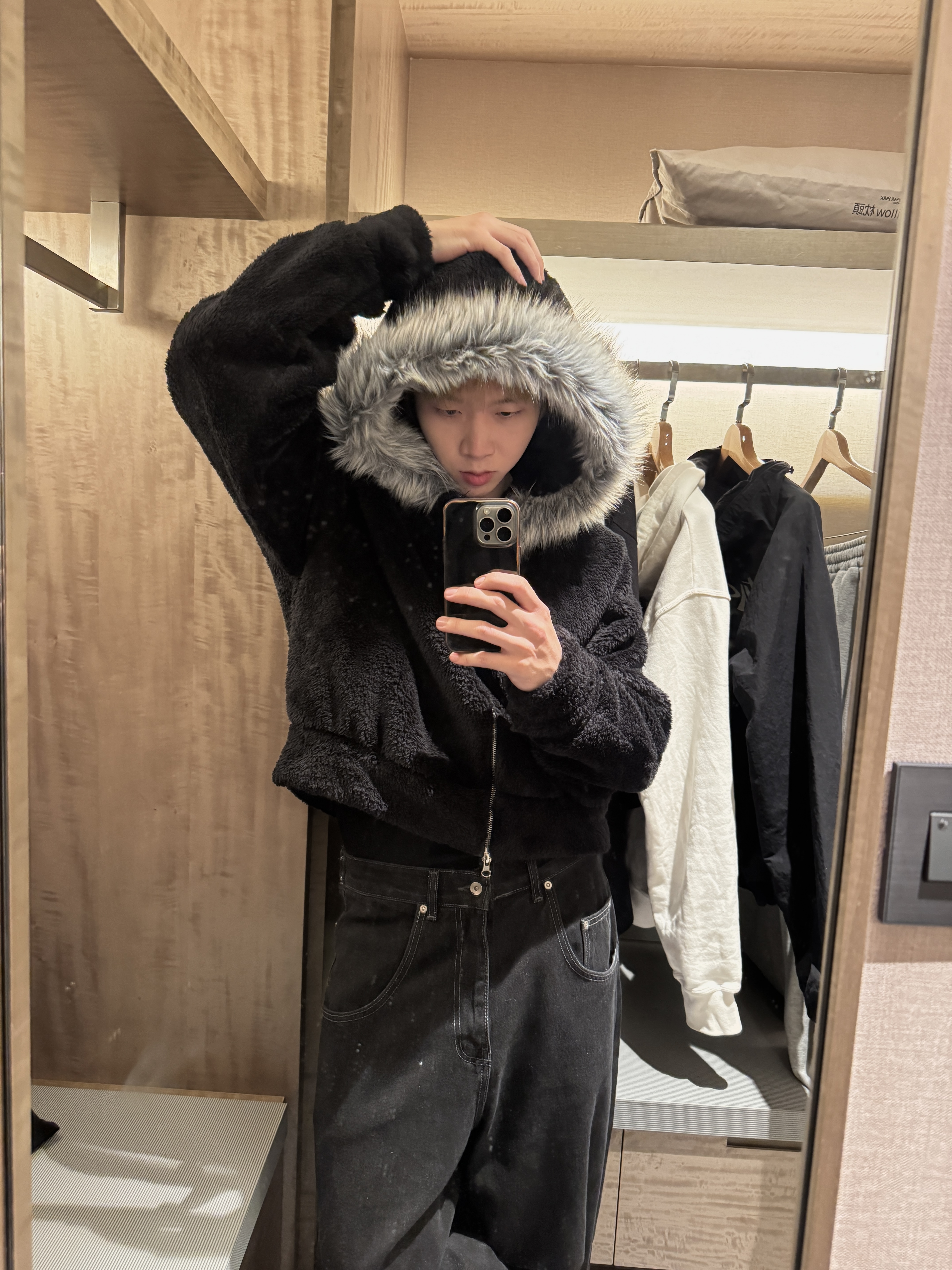 愛斯基摩 貂毛寬鬆連帽外套（部分現貨）