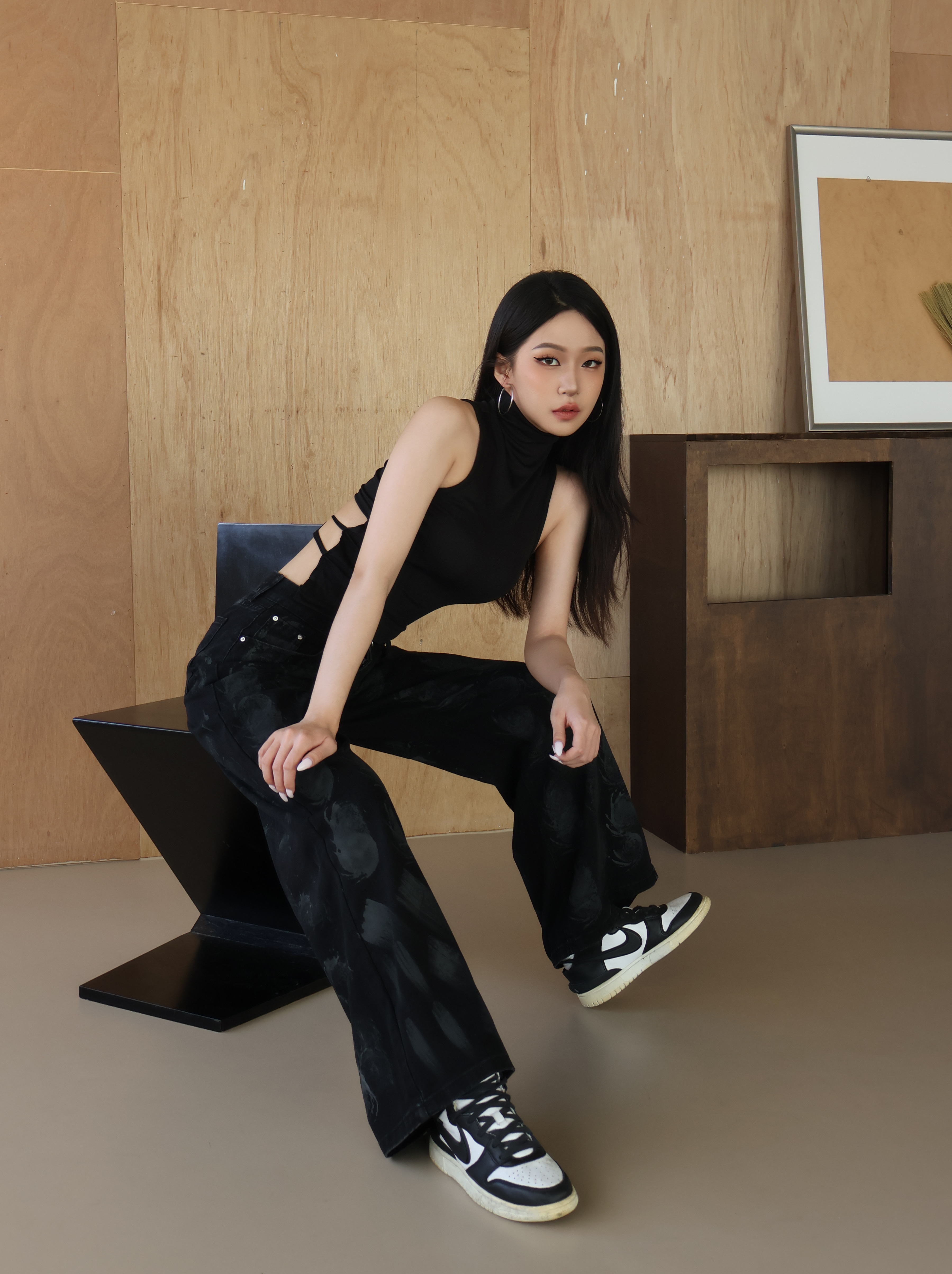 墨染感調落地褲