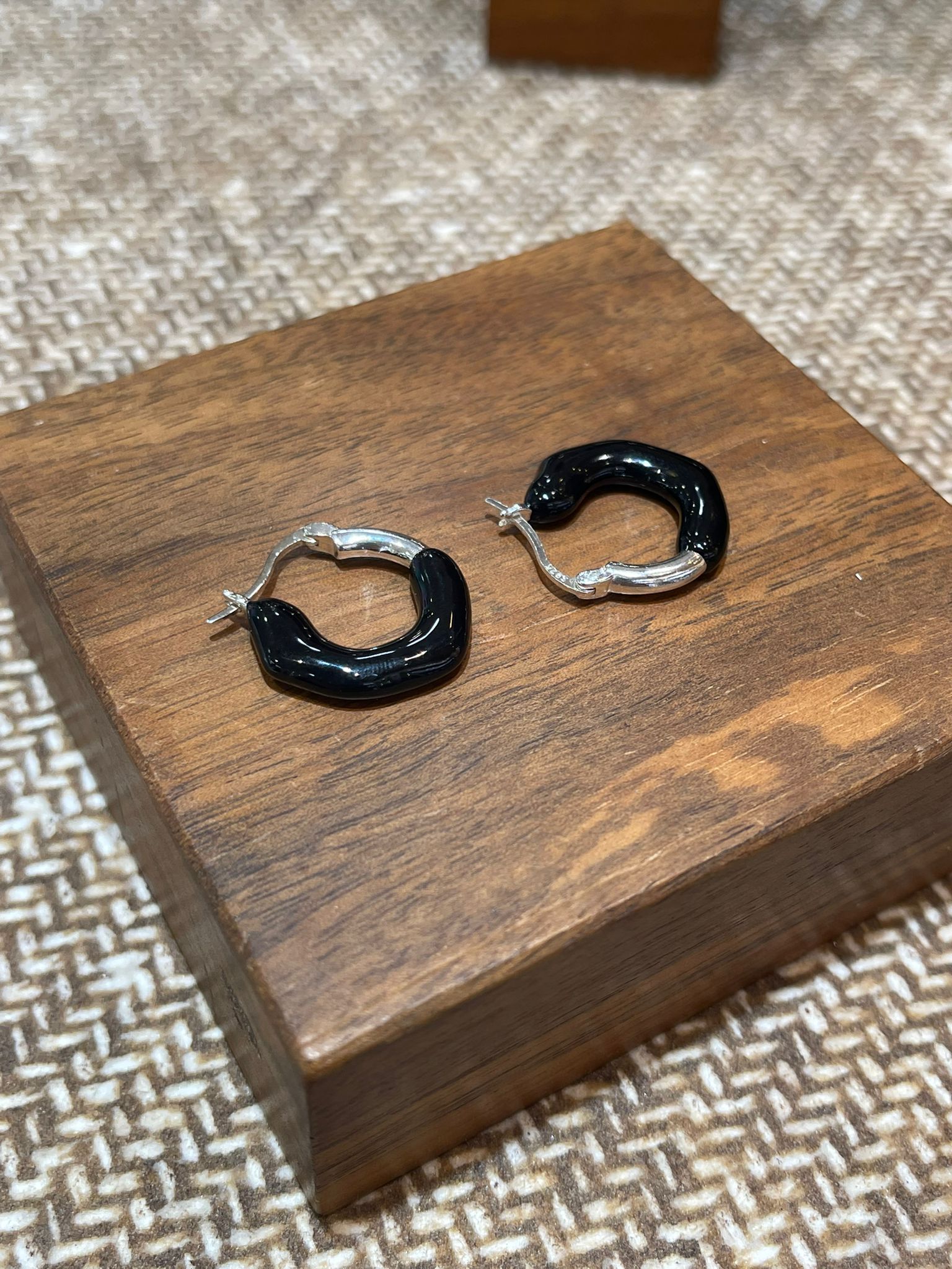 sl1227/黑銀朵耳環