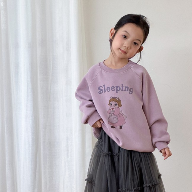 【加絨款】紫色小豬 女孩款大學T 90-170cm