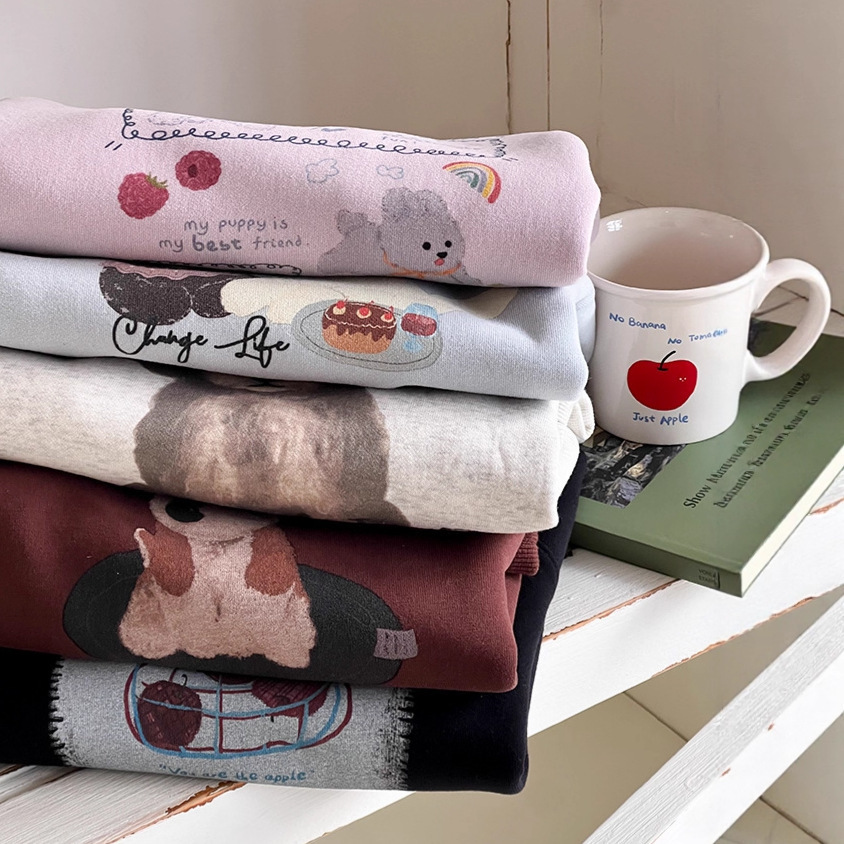 粉色印花 女孩款大學T 9款 90-170cm