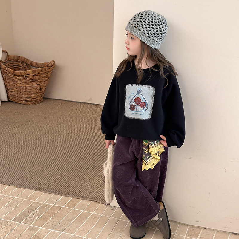 黑色購物 女孩款大學T 9款 90-170cm