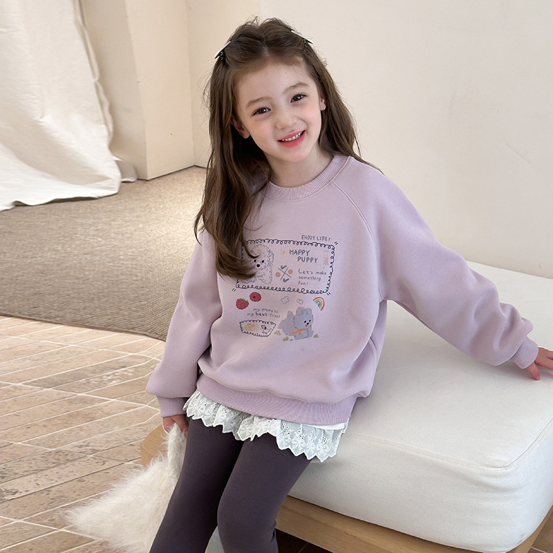 粉色印花 女孩款大學T 9款 90-170cm