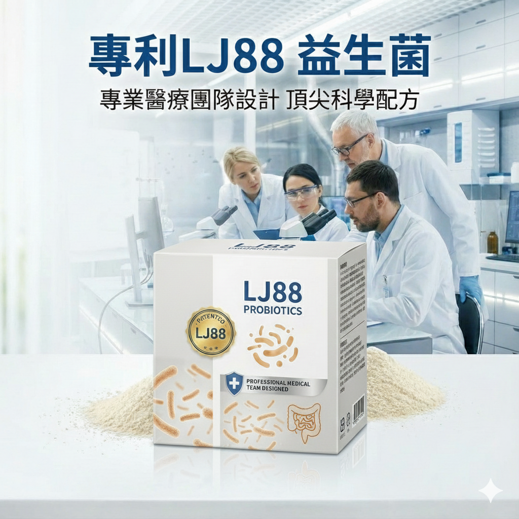 【照片僅為示意圖，本商品外觀以實際出貨為準】 專利LJ88 益生菌 專業醫療團隊設計