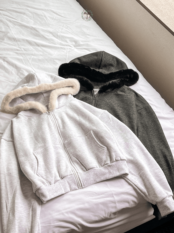 毛毛圍邊棉質外套〈🇰🇷DAY 2〉