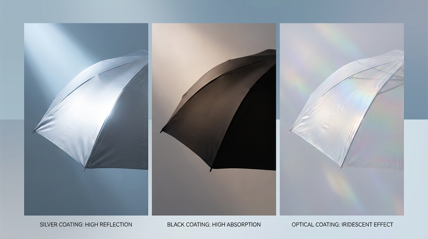 三種傘布塗層對比