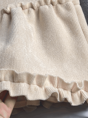 燈芯絨Ruffle五分長裙〈🇰🇷DAY 2〉