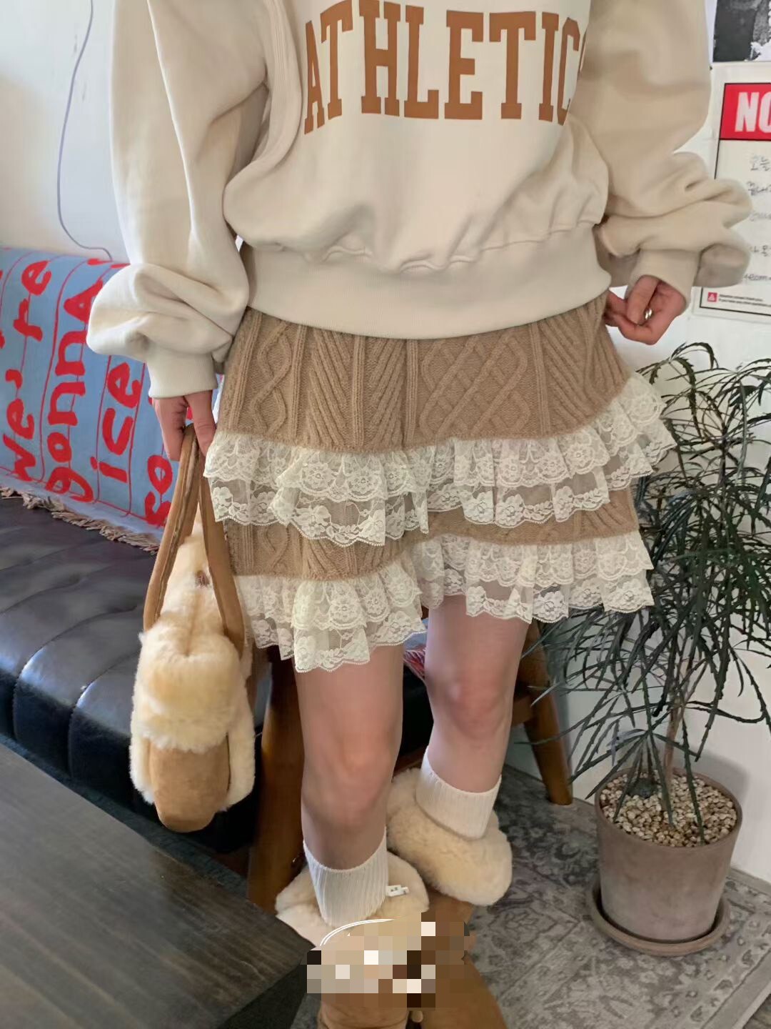 編織蕾絲蛋糕裙