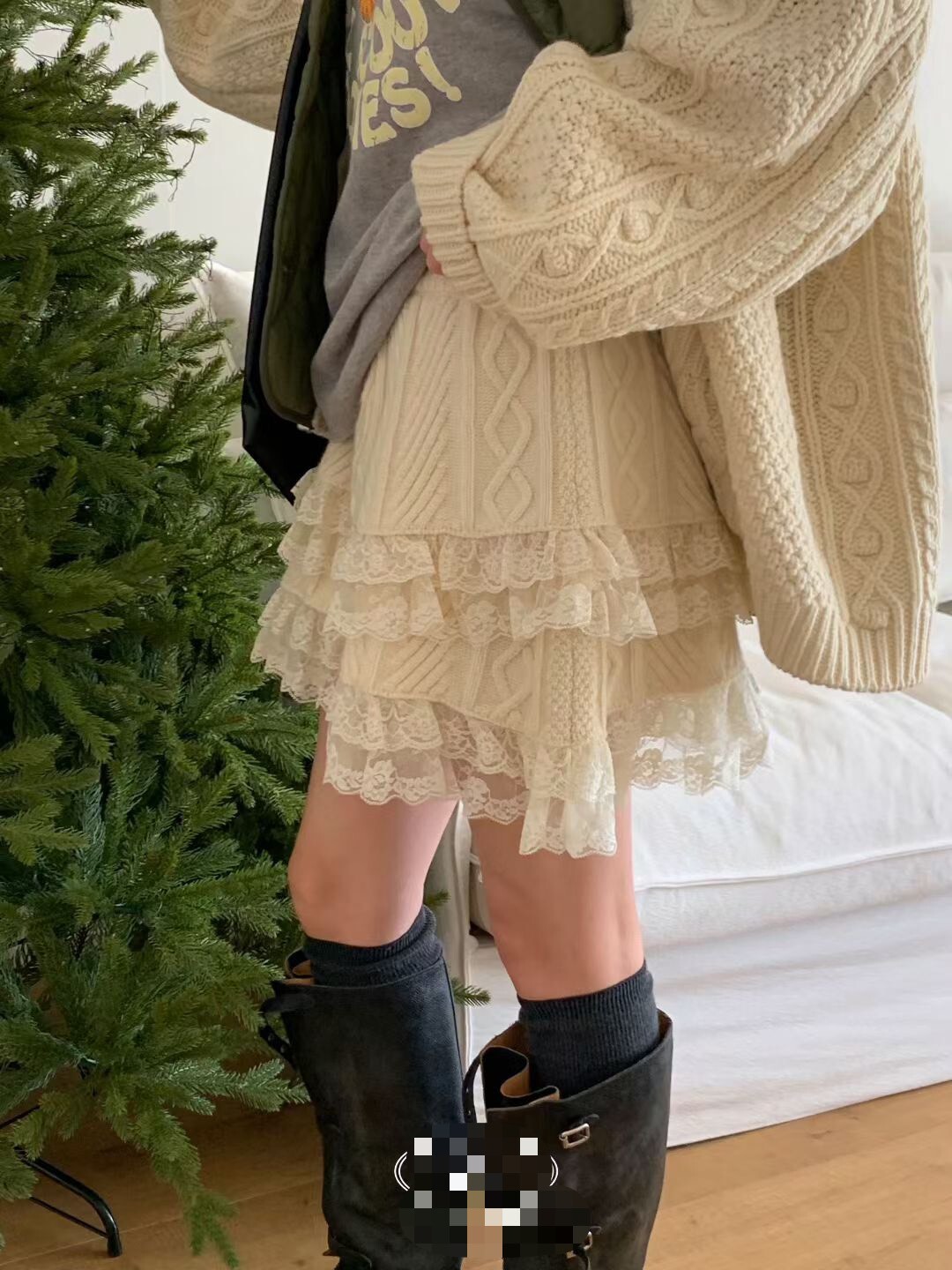 編織蕾絲蛋糕裙