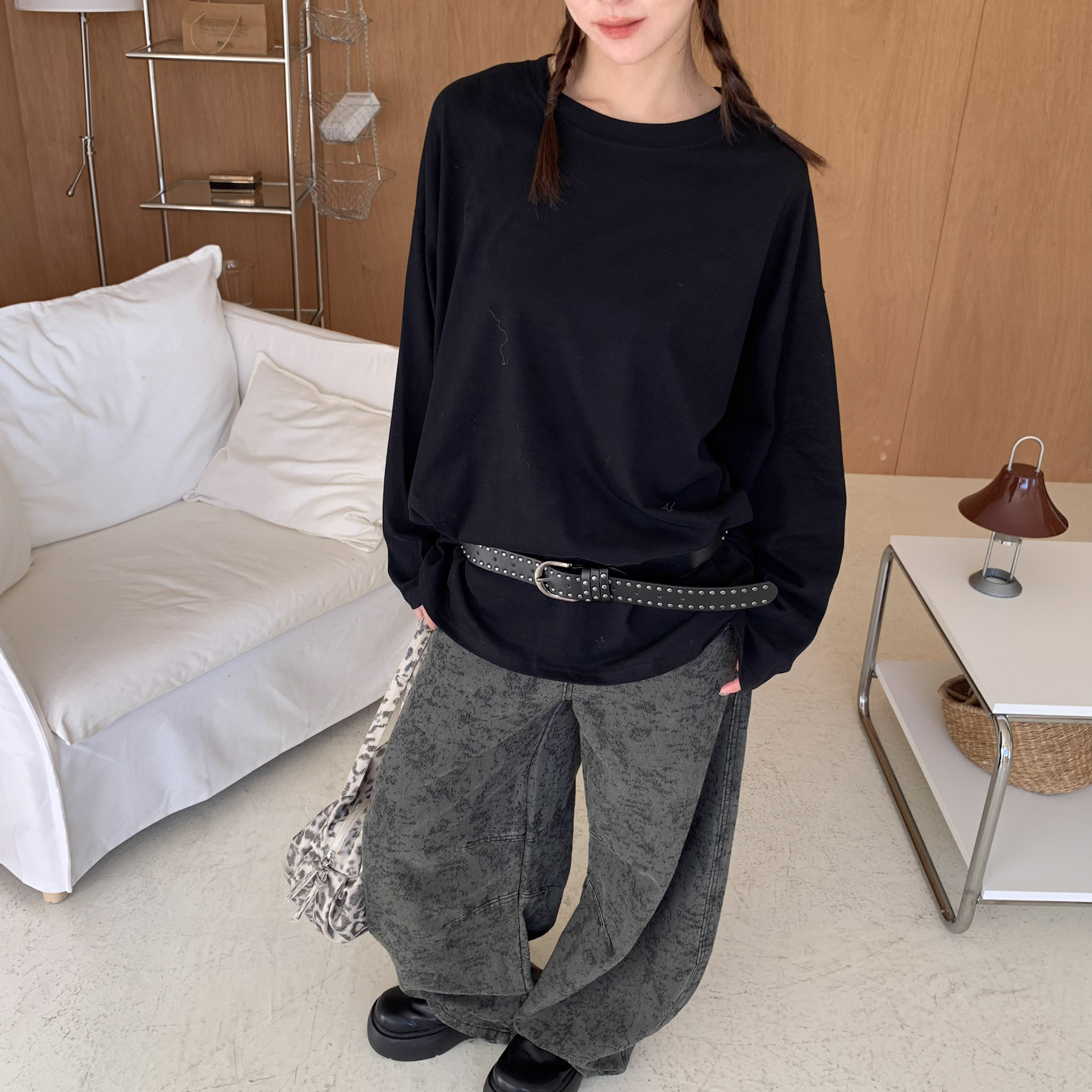 ISA_什麼都搭它!! 百搭磨毛基本款素色上衣_51124