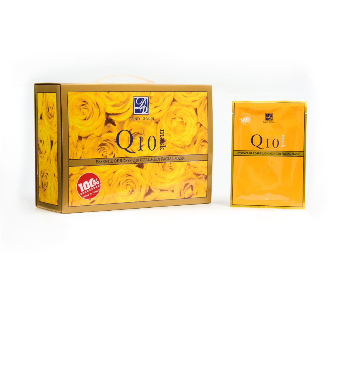 黃金玫瑰Q10膠原面膜(50入/箱)
