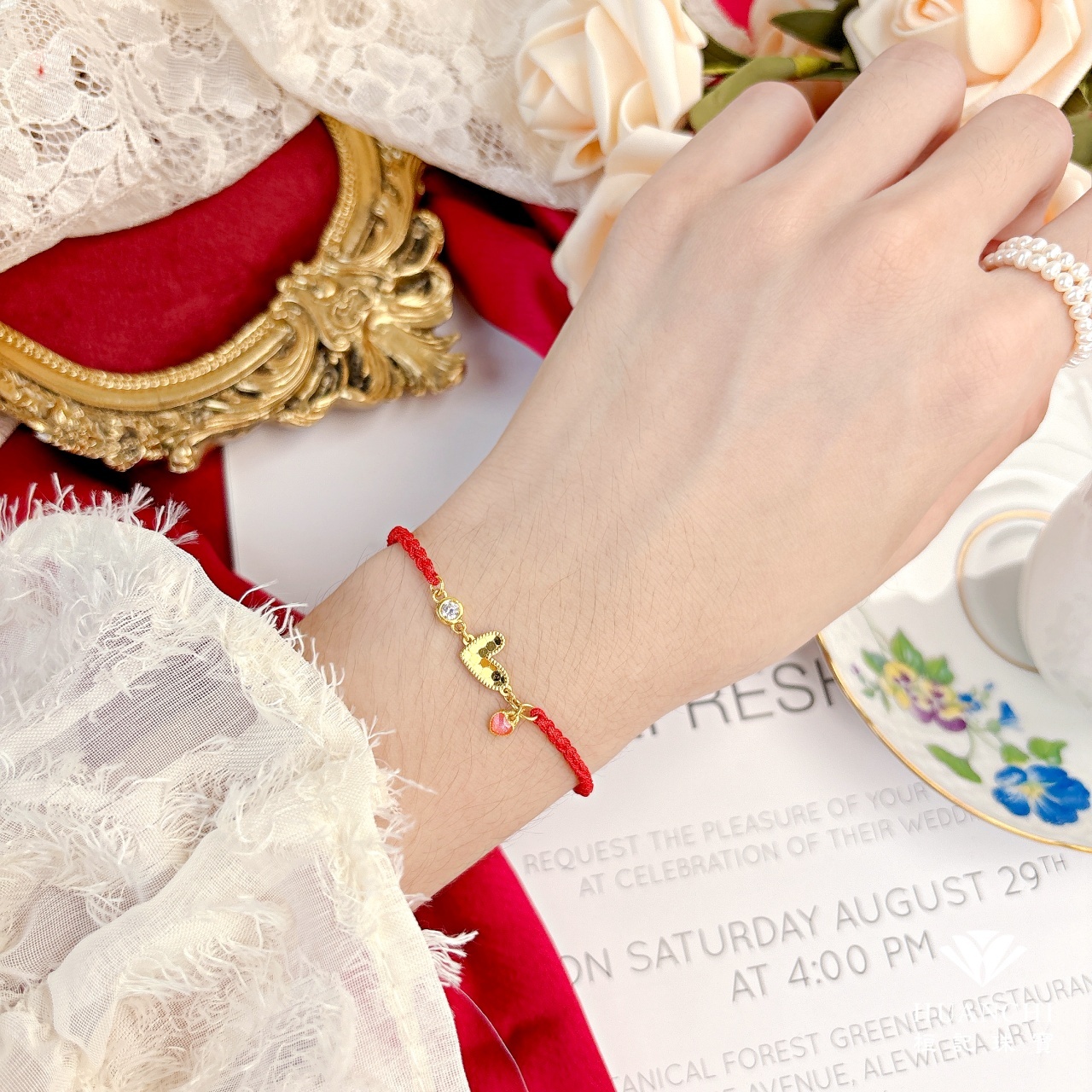 粉紅戀情 編織金手鍊