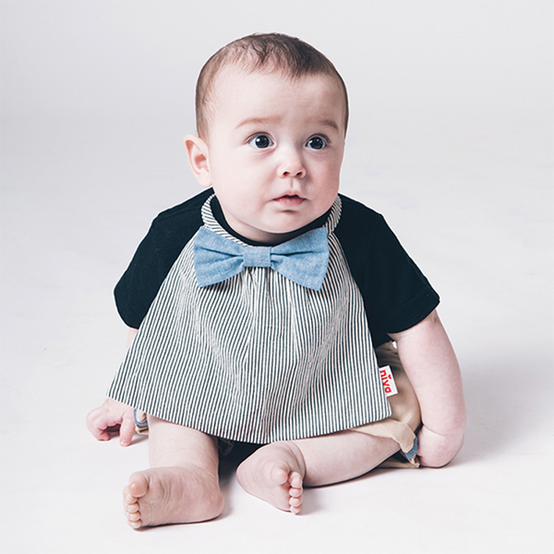 Niva 可愛造型圍兜/口水巾-英倫小王子