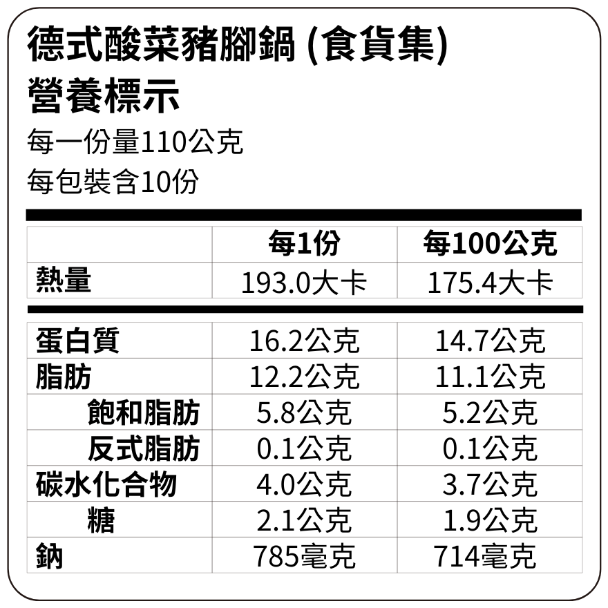 德式酸菜豬腳鍋 (1100g) | 餐廳級料多味美 | 冬季料理