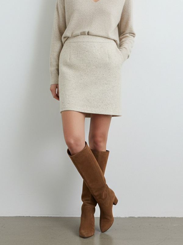 LIVIANA CONTI 毛呢及膝裙(米)
