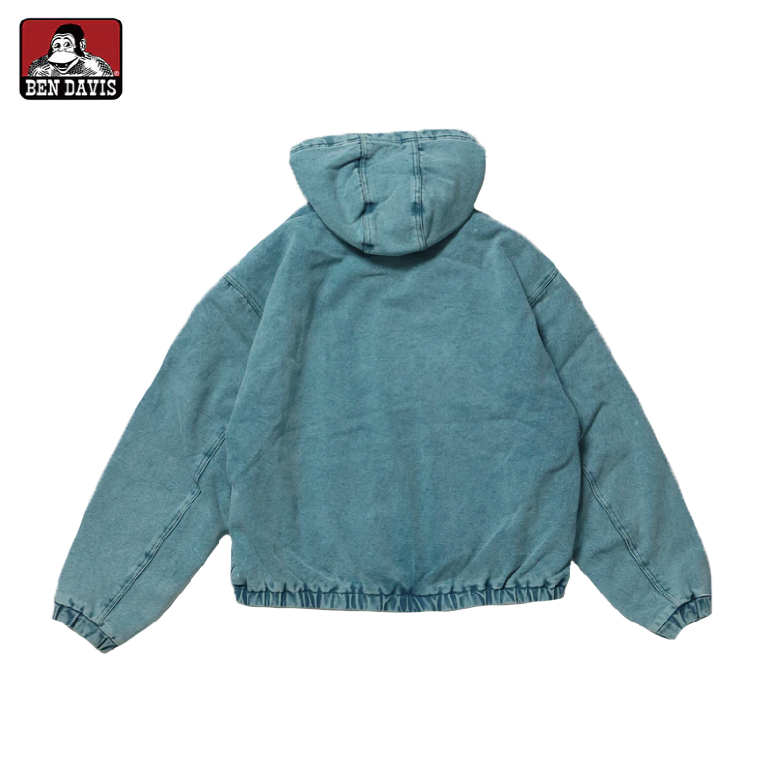 【 BEN DAVIS | 刷舊派克連帽外套 - 水藍 】