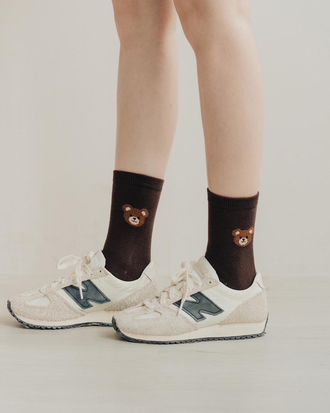 Plush bear-shaped mid-calf socks, available in two colors【07110606】in stock+pre-order