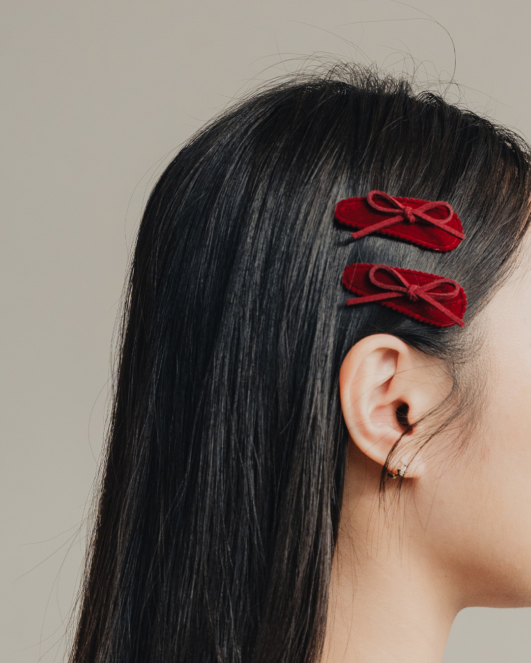 Vintage velvet lace bow hair clip set, available in three colors【07090422】in stock+pre-order